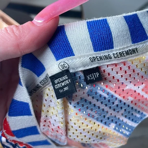 Opening ceremony long sleeve RBY Red Blue Yellow striped shirt - Picture 9 of 12